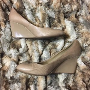 Nude wedge heels